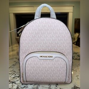 NWT Michael Kors Women's Backpack Bag MK Jaycee Signature Powder Blush